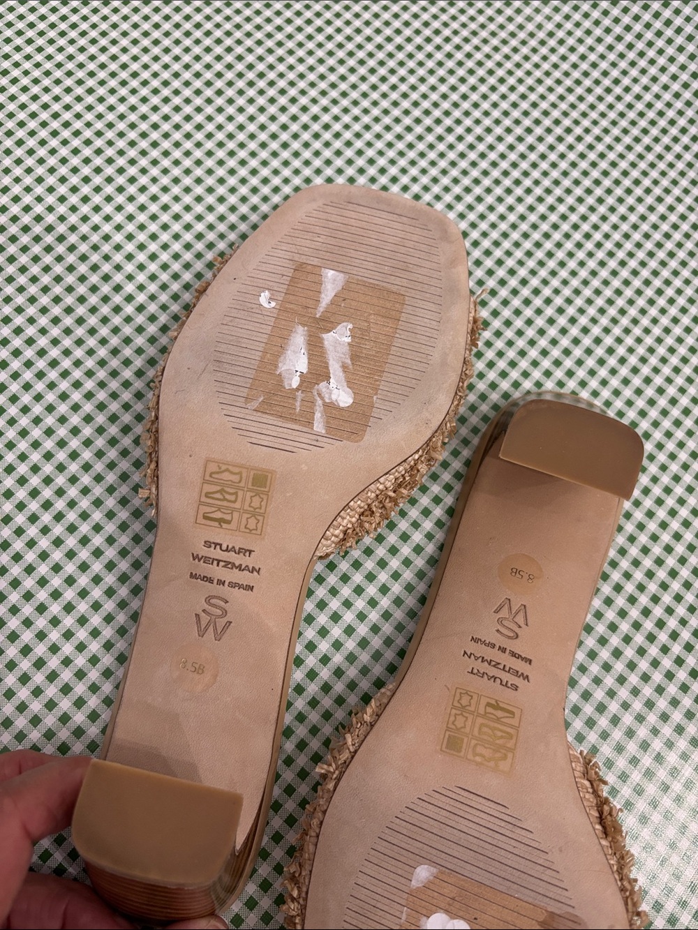 Stuart Weitzman Raffia Slide Mules - Picture 6 of 8